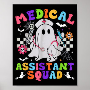Groovy Spooky Medical Istant Squad Cute Halloween Poster