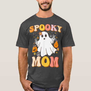 Groovy Spooky Mum Ghost Boo Halloween Costume Retr T-Shirt