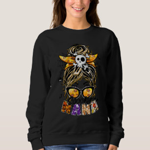 Groovy Spooky NANA Messy Bun Women Witch Mum Hallo Sweatshirt