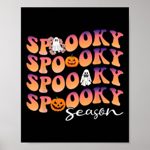 Groovy Spooky Season cute Pumpkin Halloween  Poster