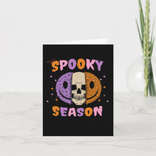 Groovy Spooky Season Halloween Ghost Boo Smile Fac Card