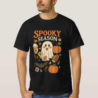 Groovy Spooky Season Happy Ghost Pumpkin Spice Lat T-Shirt