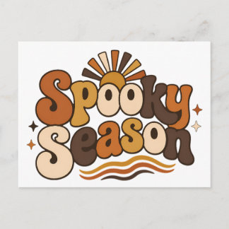 Groovy Spooky Season Retro Halloween Postcard