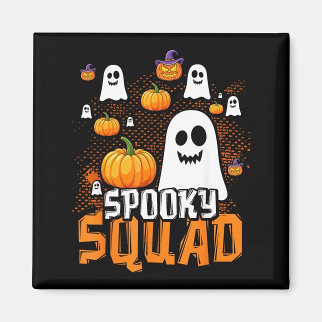 Groovy Spooky Squad Cute Ghost Pumpkin Funny Magnet (Front)