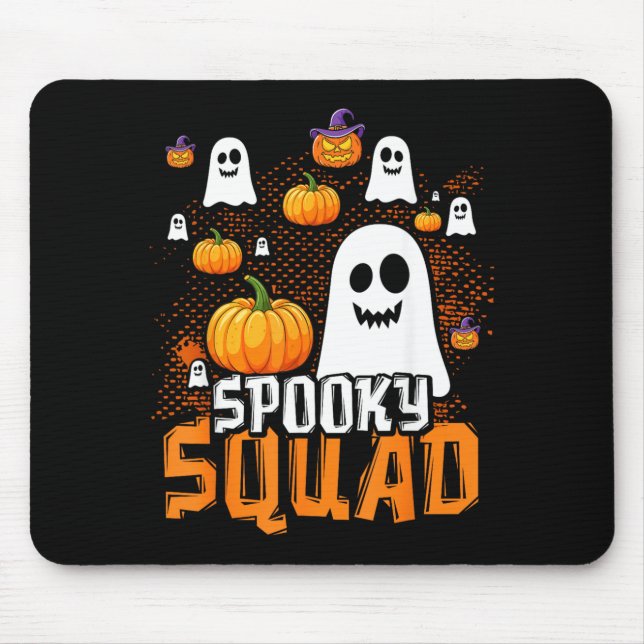 Groovy Spooky Squad Cute Ghost Pumpkin Funny Mouse Pad (Front)