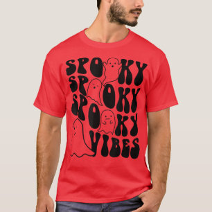 Groovy Spooky Vibes Boo Ghost Spooky Season Hallow T-Shirt