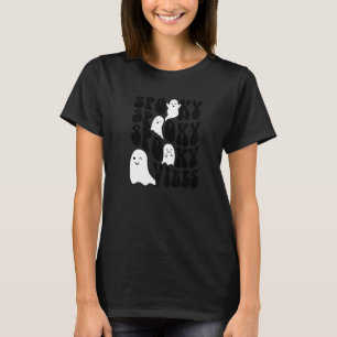Groovy Spooky Vibes Boo Ghost Spooky Season Hallow T-Shirt