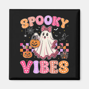 Groovy Spooky Vibes Ghost Halloween Girls Toddler Magnet