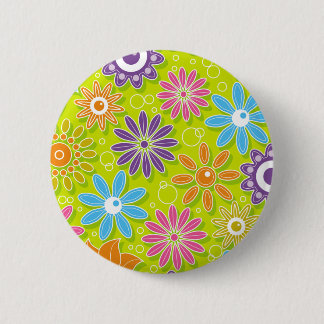 Groovy Spring Flower Power 6 Cm Round Badge