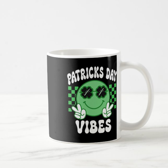 Groovy St Patricks Day Vibes Retro St Patrick's Da Coffee Mug (Right)