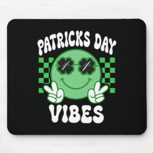 Groovy St Patricks Day Vibes Retro St Patrick's Da Mouse Pad