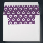 Groovy Star of David Jewish Bar Bat Mitzvah Purple Envelope<br><div class="desc">Perfect envelope to match with an invitation or mazel tov for a bar/bat mitzvah! Hand made art for you with handmade star of david pattern on the inside side! FULLY CUSTOMIZABLE! Click on “Personalise” above to edit the return address text. Click "edit using design tool" to adjust the fonts, colours...</div>