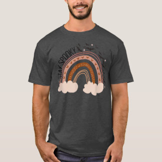 Groovy Stay Spooky Vibes Retro Rainbow Hippie Hall T-Shirt