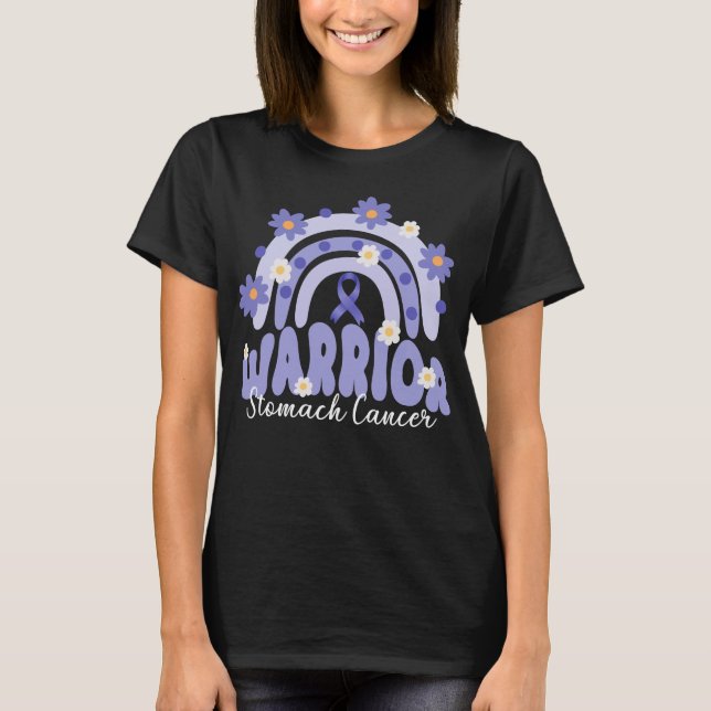 groovy stomach cancer warrior rainbow flower   T-Shirt (Front)