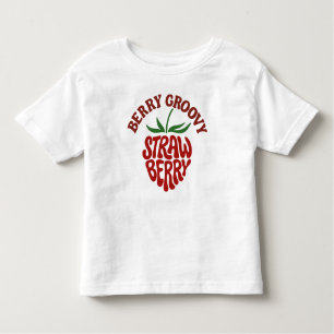 Groovy Strawberry Retro 70s Vibes Toddler T-Shirt