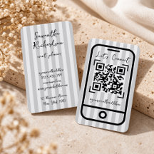 Groovy Stripes Minimal Handwritten QR Code
