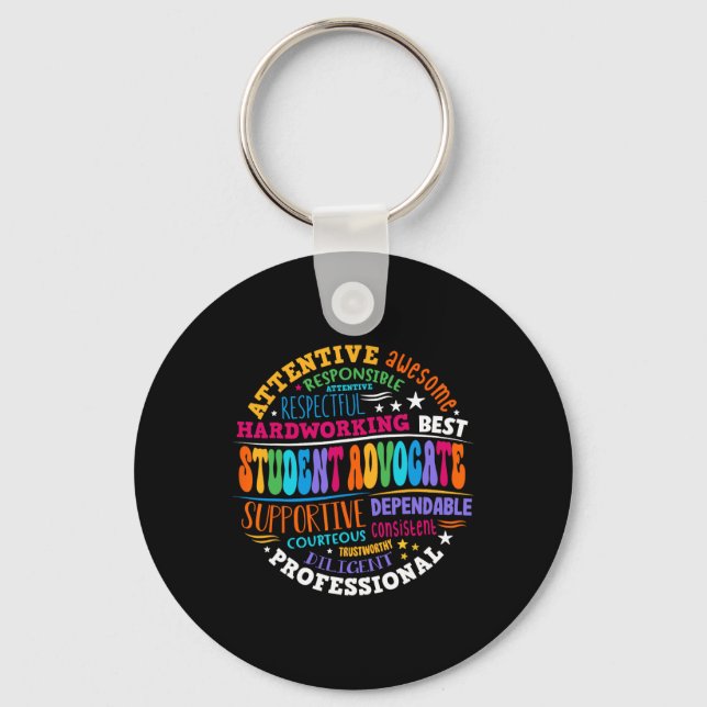 Groovy Student Advocate Appreciation Back To Schoo Key Ring (Front)