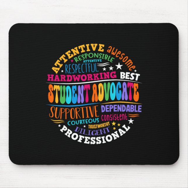 Groovy Student Advocate Appreciation Back To Schoo Mouse Pad (Front)