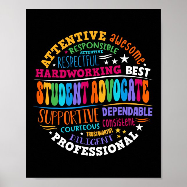 Groovy Student Advocate Appreciation Back To Schoo Poster (Front)