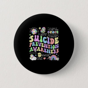 Groovy Suicide Prevention Awareness Mental Health 6 Cm Round Badge
