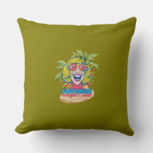 Groovy Summer Teacher Vibes Throw Pillow