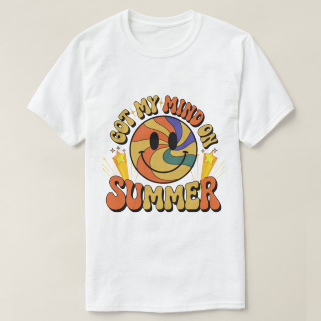 Groovy Summer Vibes Smiley Tee (Design Front)