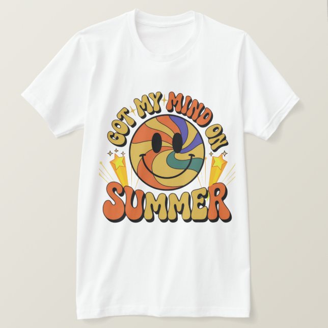 Groovy Summer Vibes Smiley Tee (Design Front)