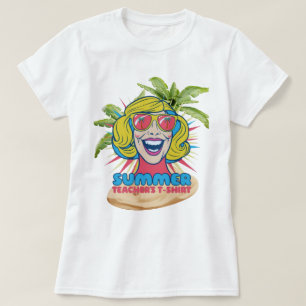 Groovy Summer Vibes Smiley Tee for Teachers