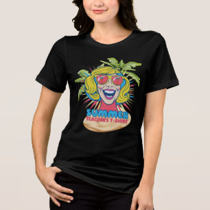 Groovy Summer Vibes Smiley Tee for Teachers