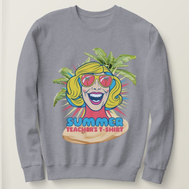 Groovy Summer Vibes Smiley Tee for Teachers (Design Front)