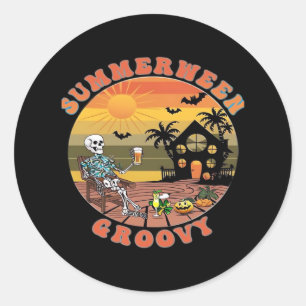 Groovy Summerween For Refreshing Heat Classic Classic Round Sticker
