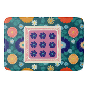 Groovy Sunflowers and Botanical Blooms Bath Mat