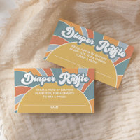 Groovy Sunshine Baby Shower Diaper Raffle Ticket