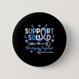 Groovy Support Squad Blue Ribbon Diabetes Awarenes 6 Cm Round Badge