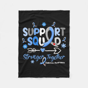 Groovy Support Squad Blue Ribbon Diabetes Awarenes Fleece Blanket