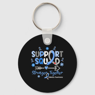 Groovy Support Squad Blue Ribbon Diabetes Awarenes Key Ring
