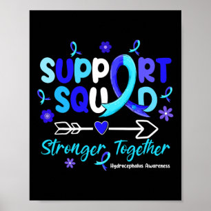 Groovy Support Squad Blue Ribbon Hydrocephalus Awa Poster