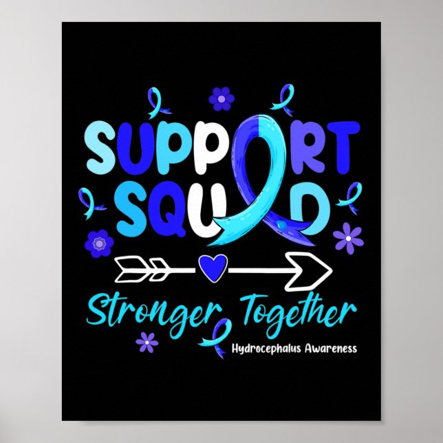 Groovy Support Squad Blue Ribbon Hydrocephalus Awa Poster (Front)
