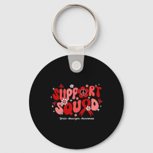 Groovy Support Squad Brain Aneurysm Awareness  Key Ring