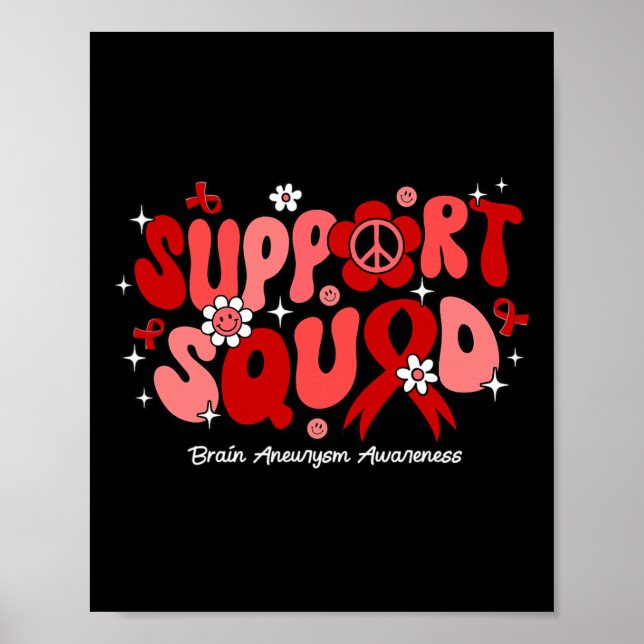 Groovy Support Squad Brain Aneurysm Awareness  Poster (Front)