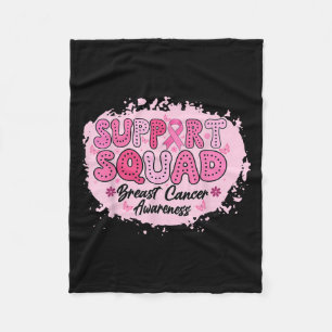 Groovy Support Squad Breast Cancer Awareness Pink Fleece Blanket
