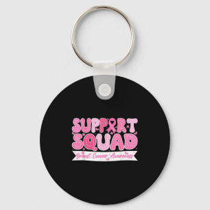 Groovy Support Squad Breast Cancer Awareness Pink  Key Ring