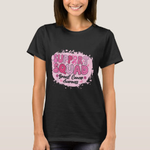 Groovy Support Squad Breast Cancer Awareness Pink T-Shirt