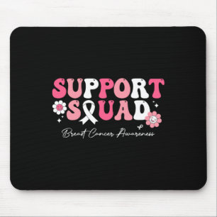Groovy Support Squad Breast Cancer Awareness White Mouse Pad