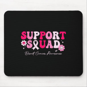 Groovy Support Squad Breast Cancer Awareness White Mouse Pad