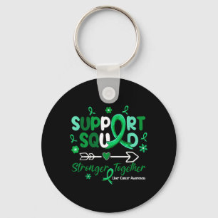Groovy Support Squad Green Ribbon Liver Cancer Key Ring