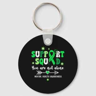 Groovy Support Squad Green Ribbon Mental Health Aw Key Ring