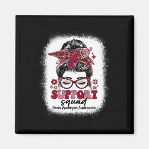 Groovy Support Squad Messy Bun Brain Aneurysm Magnet