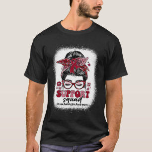 Groovy Support Squad Messy Bun Brain Aneurysm  T-Shirt