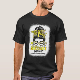 Groovy Support Squad Messy Bun Endometriosis Aware T-Shirt